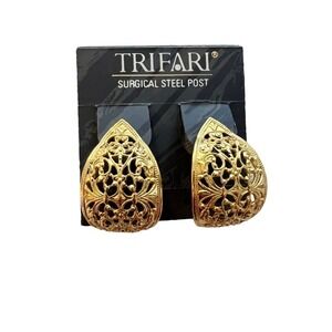 Trifari new old stock  pierced earrings.